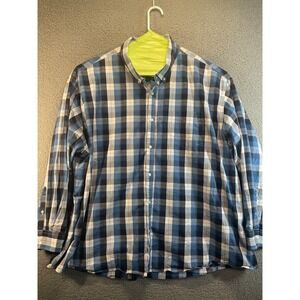 Double Pump Long‎ Sleeve Shirt, Mens, Blue Plaid, Size 5XL